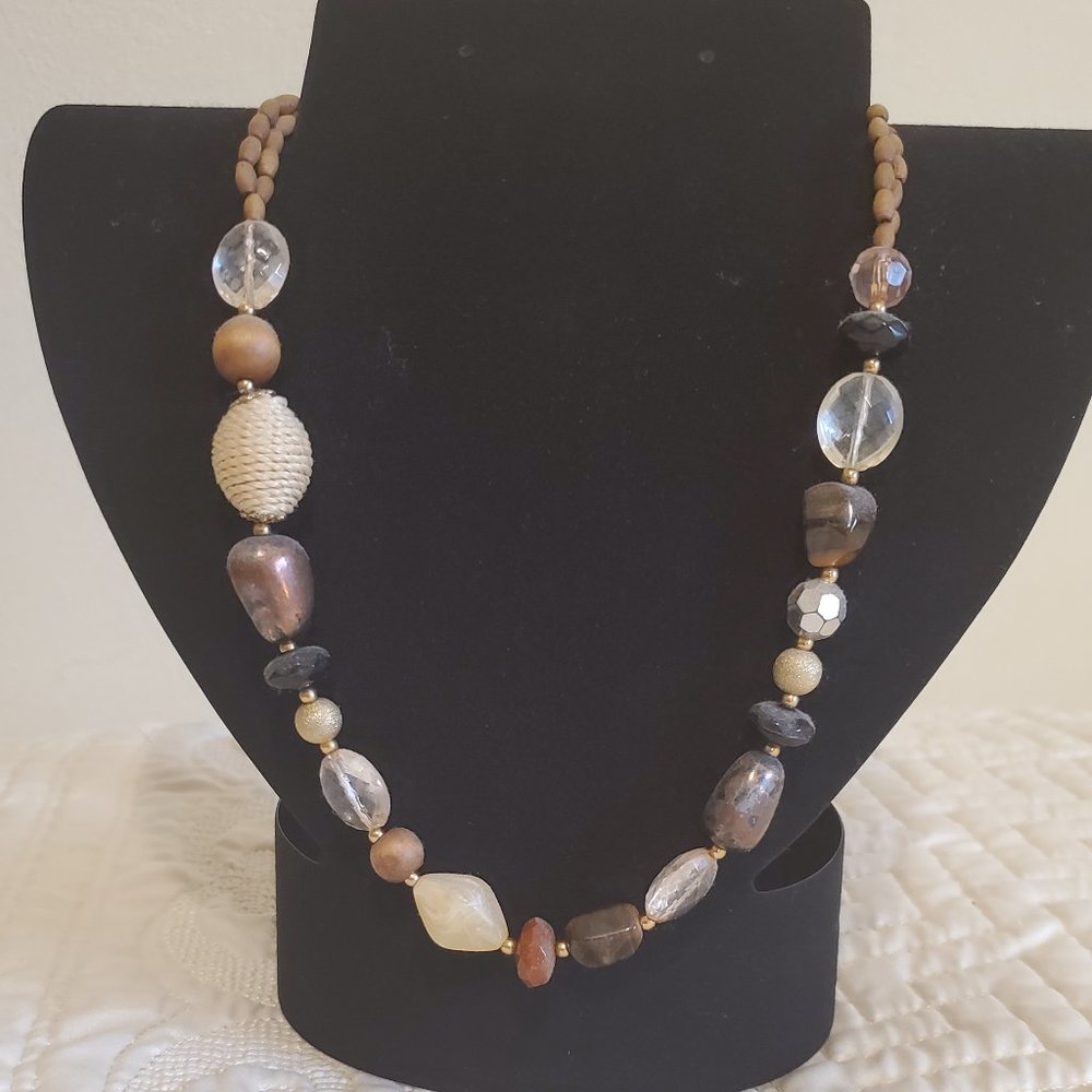 Tiger Eye Beaded Necklace 18-21"